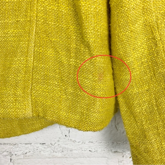 Milly New York Yellow Triple Button Double Breasted Twee Tweed Coat Blazer 6 - Picture 10 of 13